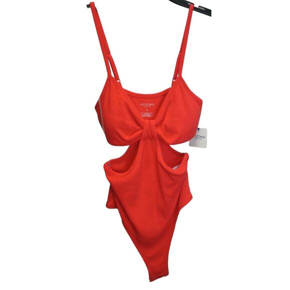 Arizona Jeans Women Bodysuits Asymmetric Bralette Ultimate Orange Sz Medium New - Picture 3 of 7